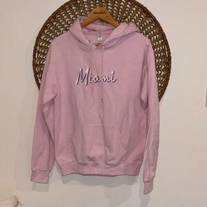 Jerzees pink Miami hooded sweatshirt size small
